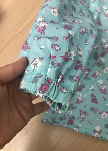 5 Yaş Beden turkuaz Renk Kız Çocuk Turkuaz Kapüşonlu Yağmurluk