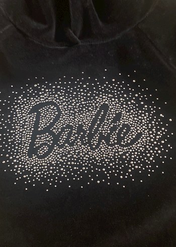 Barbie Kız Çocuk kadife Siyah Kapüşonlu Sweatshirt - Görsel 2