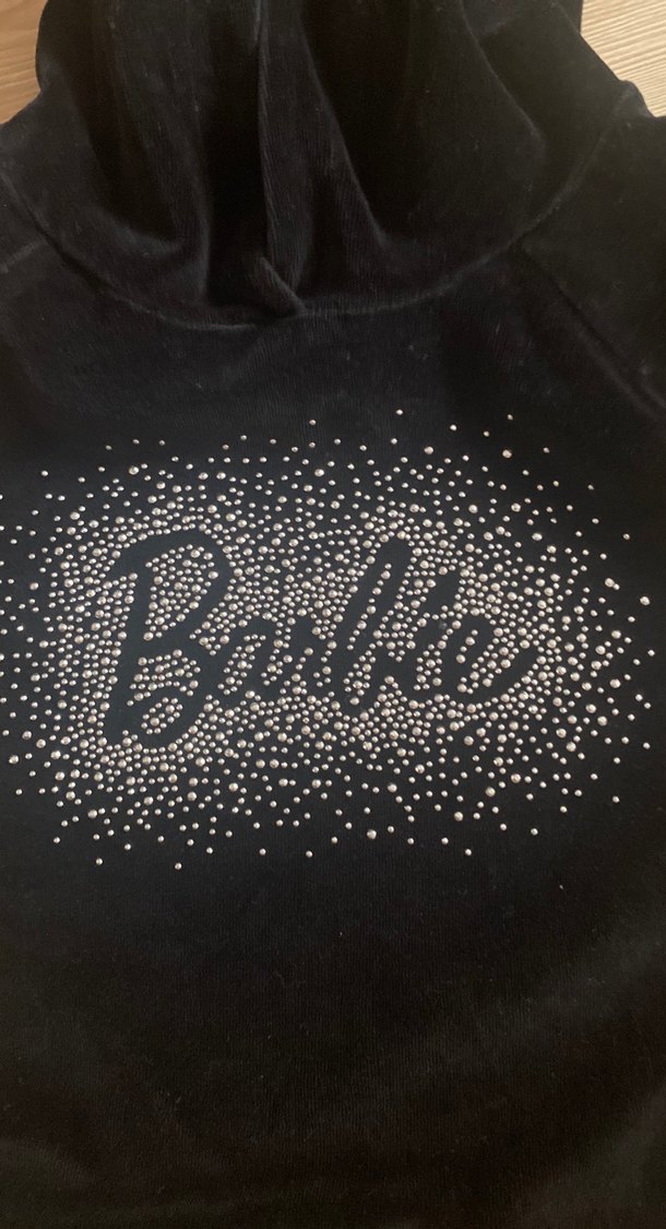 Barbie Kız Çocuk kadife Siyah Kapüşonlu Sweatshirt - Görsel 2