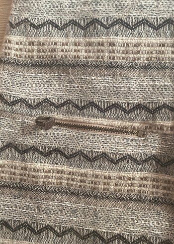 Gri Bohem Yün Kolsuz Midi Elbise - Görsel 3