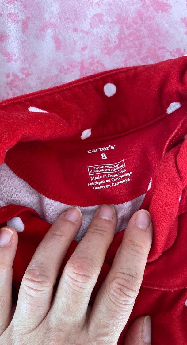 Kızlar için Puantiyeli Kırmızı Polar Pijama - Görsel 3