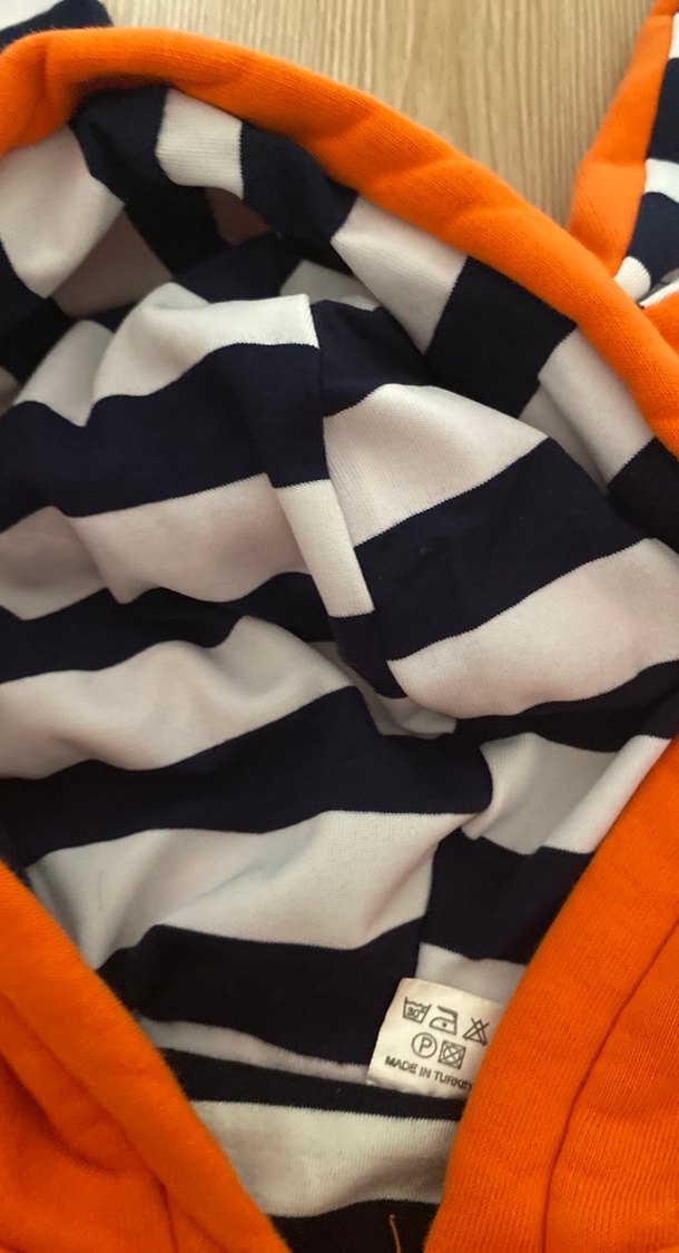 Turuncu Kapüşonlu Bebek Tulum mont - Görsel 4