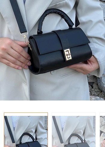 Klasik Siyah Deri Kadın Çanta - Görsel 2