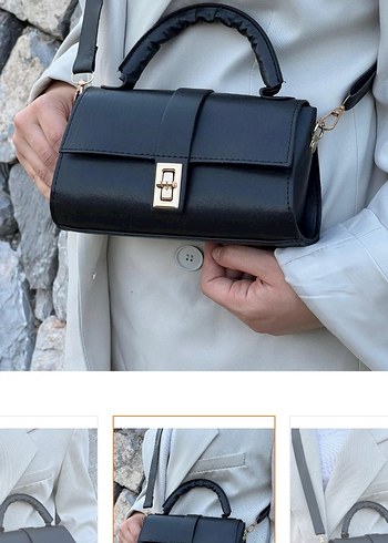 Klasik Siyah Deri Kadın Çanta - Görsel 4