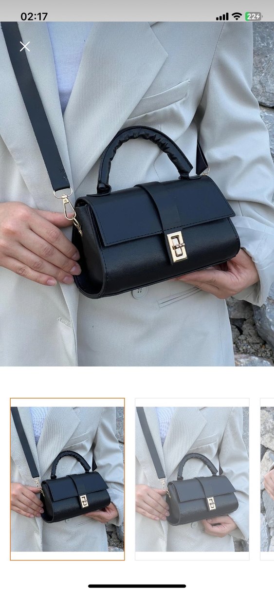 Klasik Siyah Deri Kadın Çanta - Görsel 2