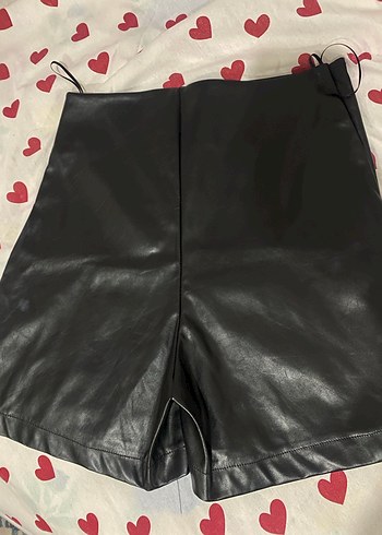 Düğmeli Siyah Deri Midi Mini Etek - Görsel 3