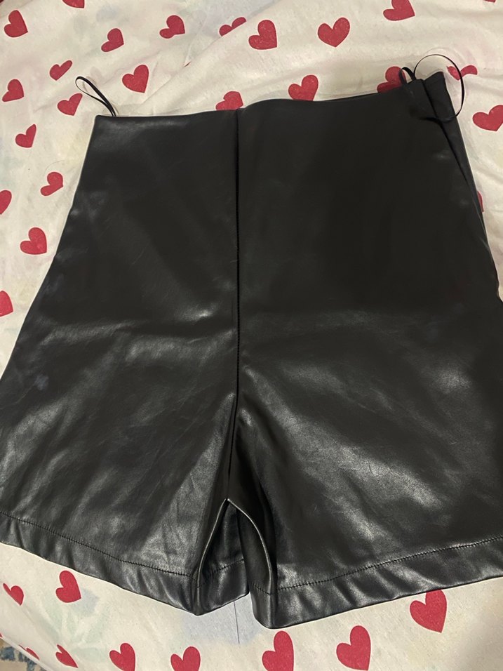 Düğmeli Siyah Deri Midi Mini Etek - Görsel 3