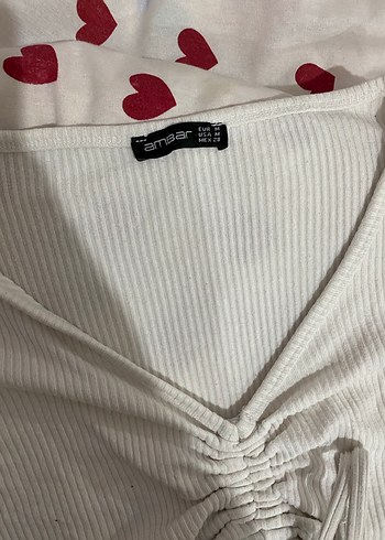 Beyaz Büzgülü V Yakalı Kadın Bluz - Görsel 3