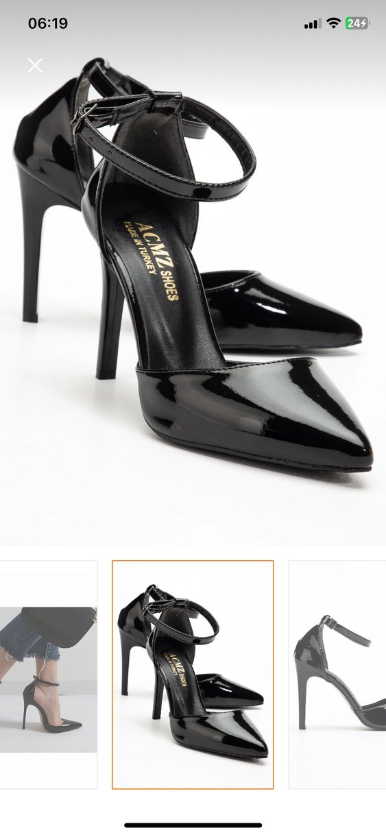 Siyah Tokalı Stiletto - Görsel 3