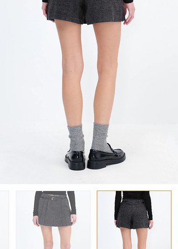 Gri Mini Etek - Görsel 3