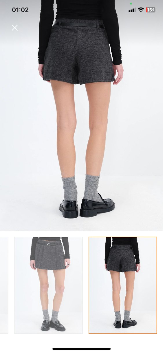 Gri Mini Etek - Görsel 3