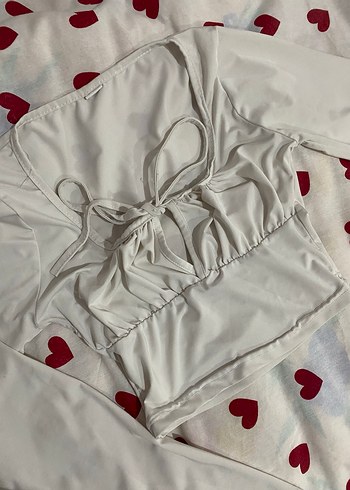 Dantel Detaylı Beyaz V Yakalı Kadın Bluz - Görsel 3