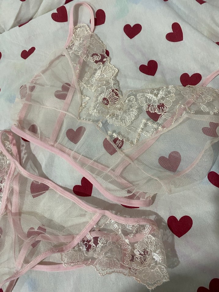 Pembe Nakışlı Bohem iç çamaşır takımu - Görsel 2