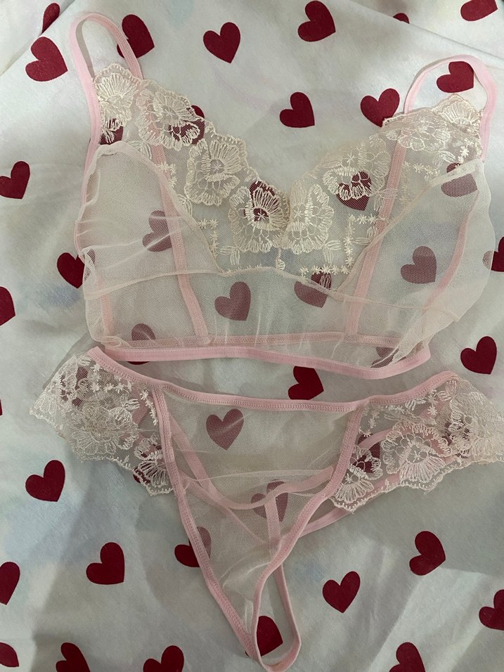 Pembe Nakışlı Bohem iç çamaşır takımu - Görsel 3