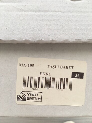 36 Beden beyaz Renk Babet