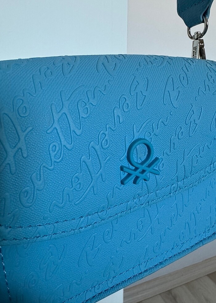 Benetton mavi çanta - Görsel 4