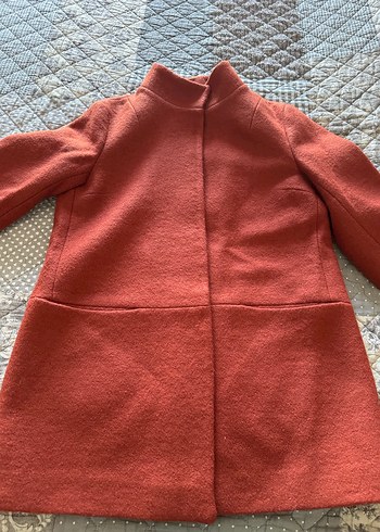 Koton Kiremit Rengi Düğmeli Kaban - Görsel 4