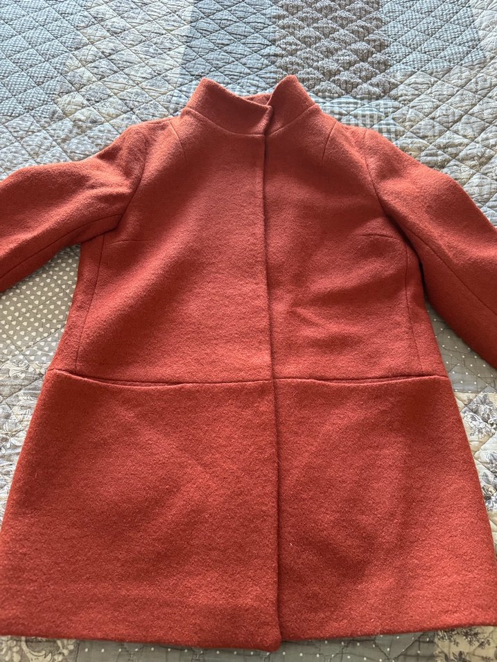 Koton Kiremit Rengi Düğmeli Kaban - Görsel 4