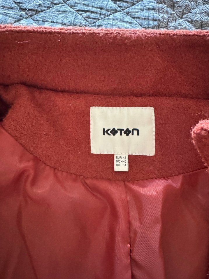 Koton Kiremit Rengi Düğmeli Kaban - Görsel 3