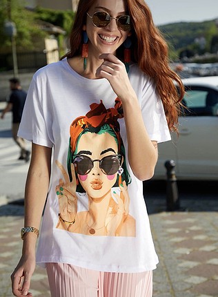 Happyroseberry Baskılı T-shirt