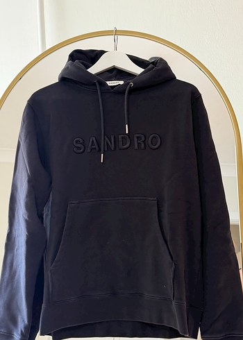 Sandro Siyah Kapusonlu Kadin Sweatshirt