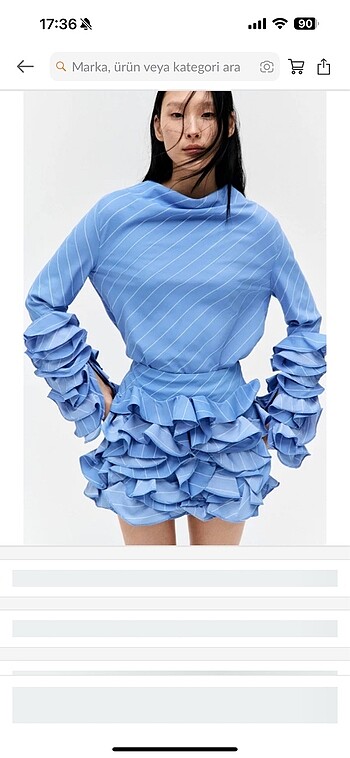 H&M H&m kolları fırfırlı bluz