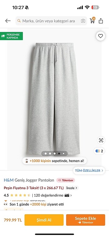 H&M H&m genis jogger pantolon