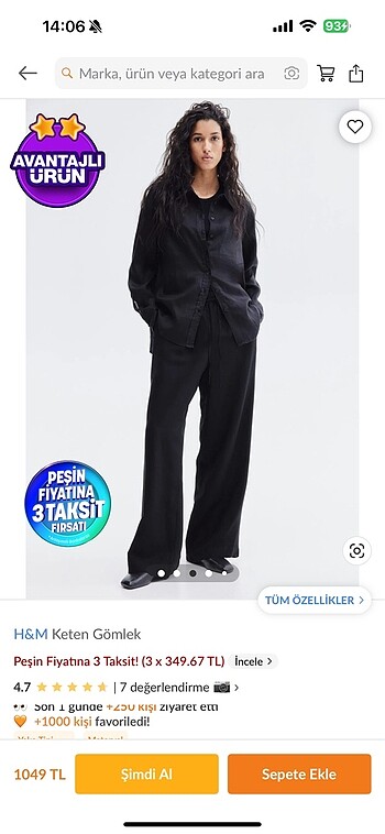 H&M H& m keten gömlek