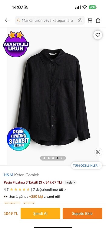 s Beden H& m keten gömlek