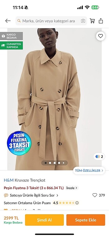 H& m trenckot
