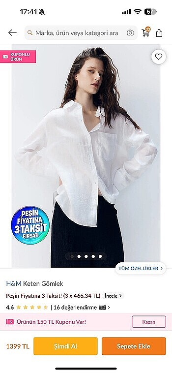 H&m keten gömlek