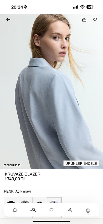 s Beden H&m kruvaze blazer ceket