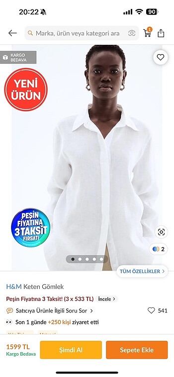 H&m keten gömlek