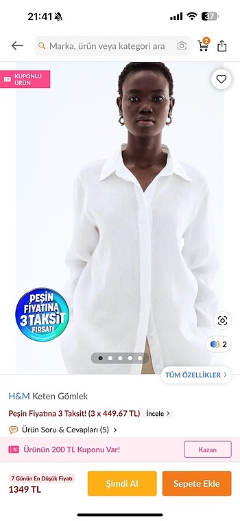 H&m keten gömlek