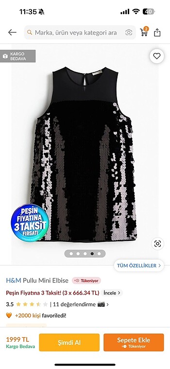 m Beden H&m pullu mini elbise