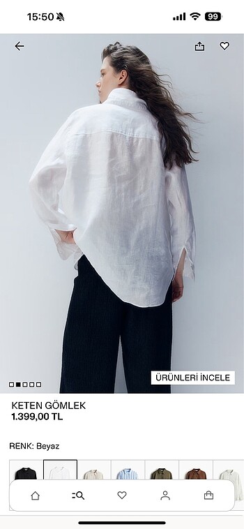 H&M H&m keten gömlek