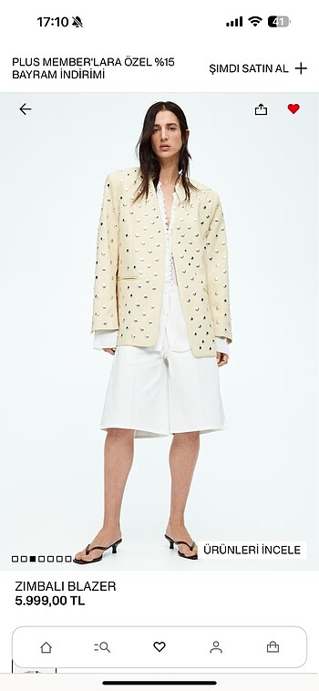 s Beden H&m zımbalı blazer