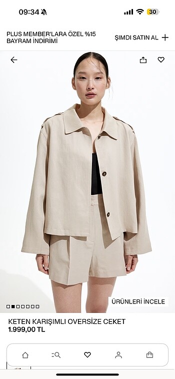 H&m keten ceket