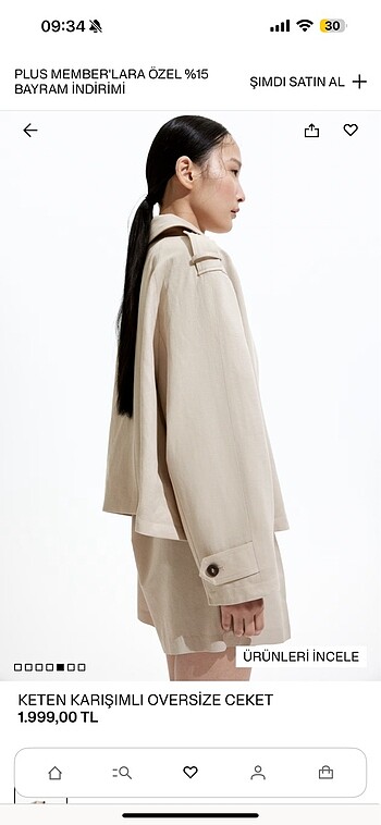 H&M H&m keten ceket