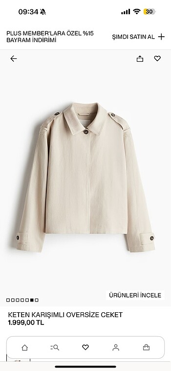 m Beden H&m keten ceket