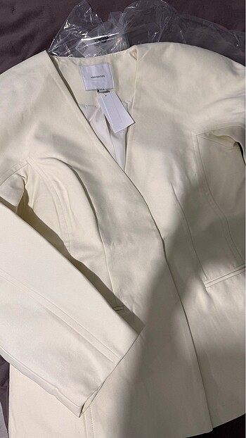 H&M H&m yakasız gabardin blazer