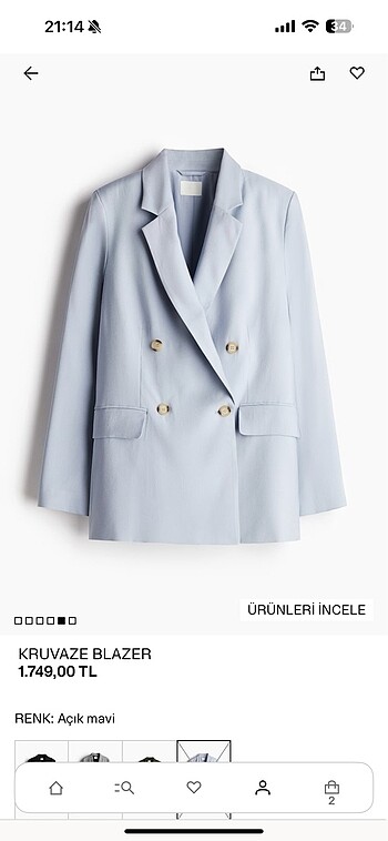 H&M H&m kruvaze blazer
