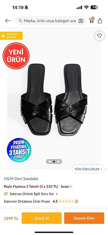 H&M H&m deri sandalet