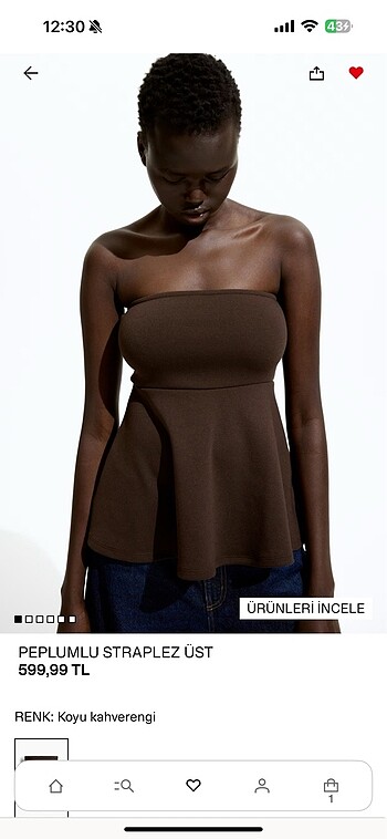 H&m straplez üst