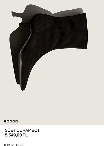 H&M H&m Siyah Süet Stiletto Çorap Bot