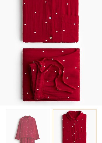 H&M H&M Kadın Pamuklu Uzun Kollu Pijama Takımı