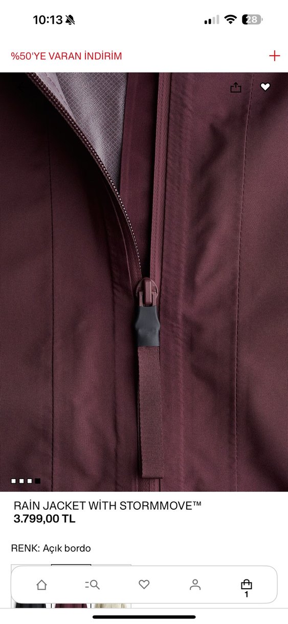 H& m   Kapüşonlu Fermuarlı Yağmurluk - Görsel 3