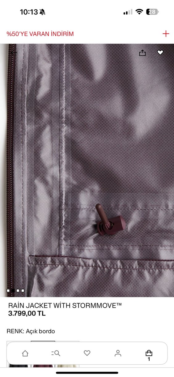 H& m   Kapüşonlu Fermuarlı Yağmurluk - Görsel 2