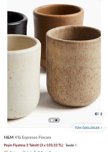 H&M Home H&M 4'lü Renkli Espresso Fincanı Seti
