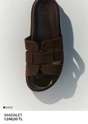 H&M Erkek Kahverengi Tokalı Terlik - Görsel 2